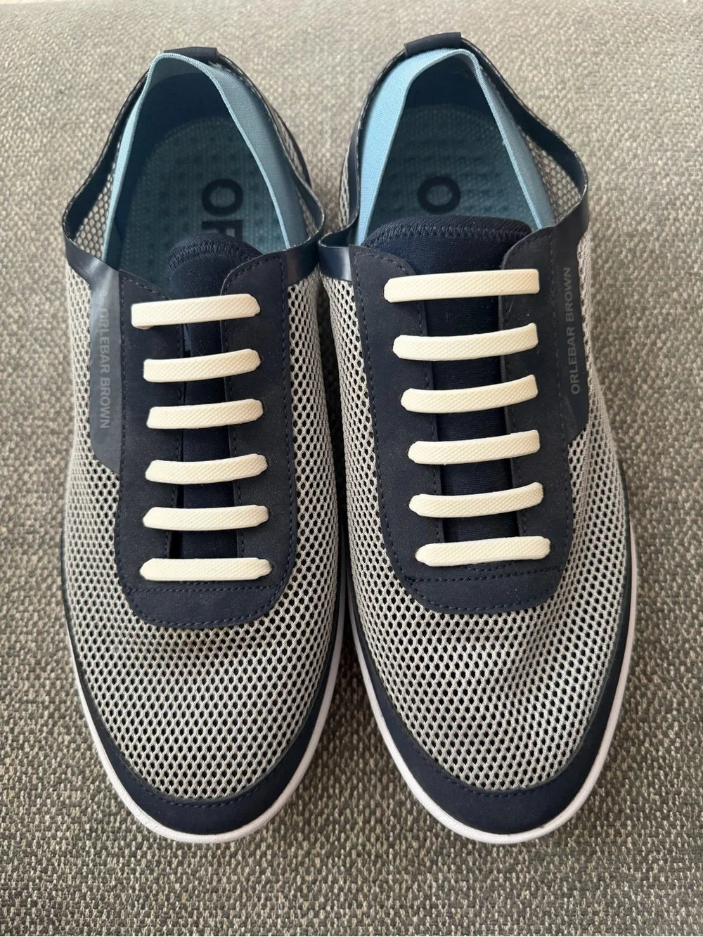 Orlebar Brown Larson Navy and Light Blue Casual Mesh Sneakers